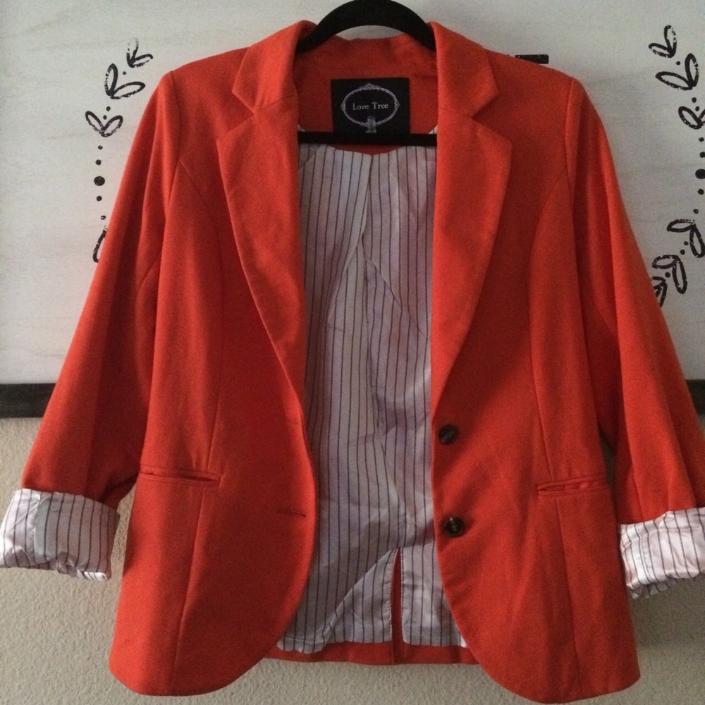 Orange Patch Elbow Blazer(sold on Depop @fifi3295)